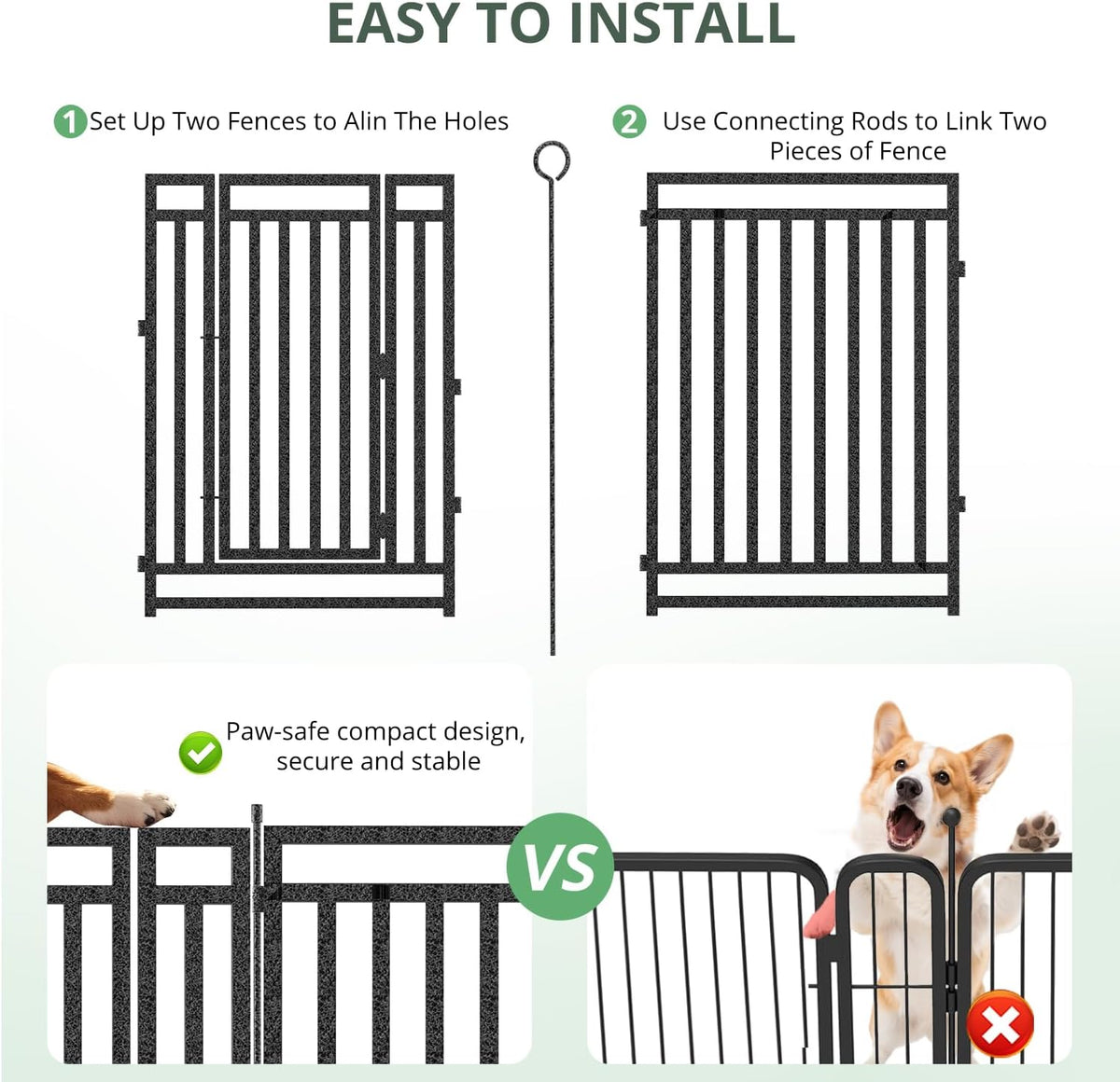Heavy-Duty Outdoor Dog Fence & Playpen (Multiple Sizes)